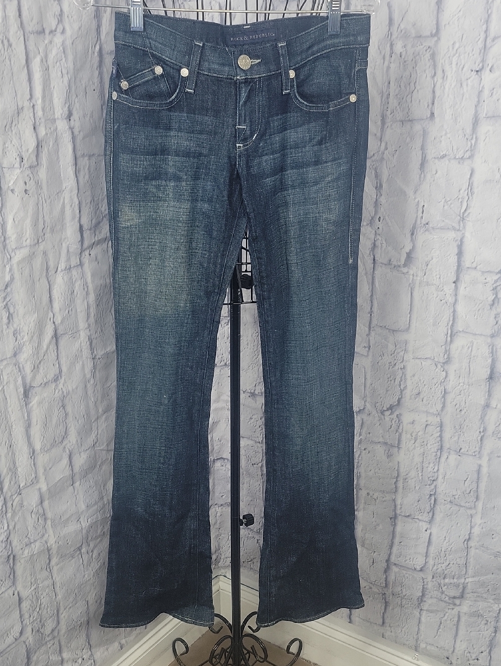 Rock & Republic Kassandra Bootcut Jeans Size 26 Dark Wash Y2K‎ Stretch Denim